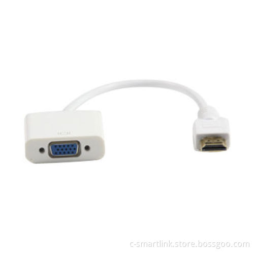 HDMI® to VGA Cable, Adapter, M/F Active Adapter, White Color